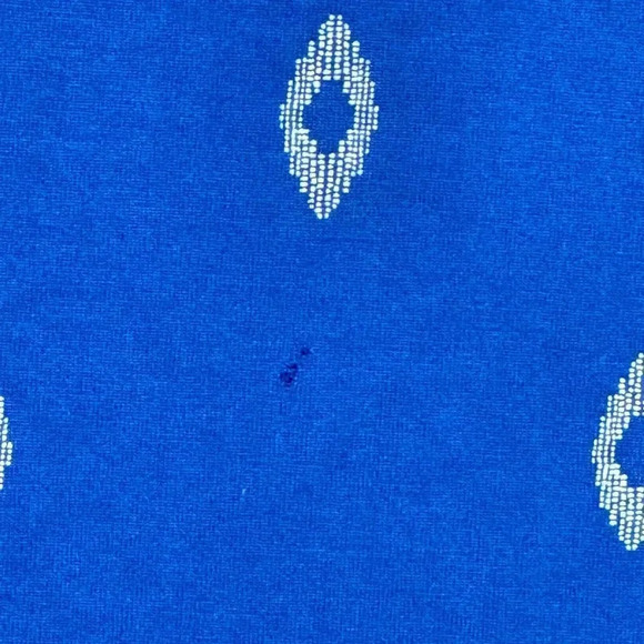 Old Navy XXL 2X Shirt Top Blue Geometric Short Sleeve Scoop Neck Knit - Picture 2 of 6